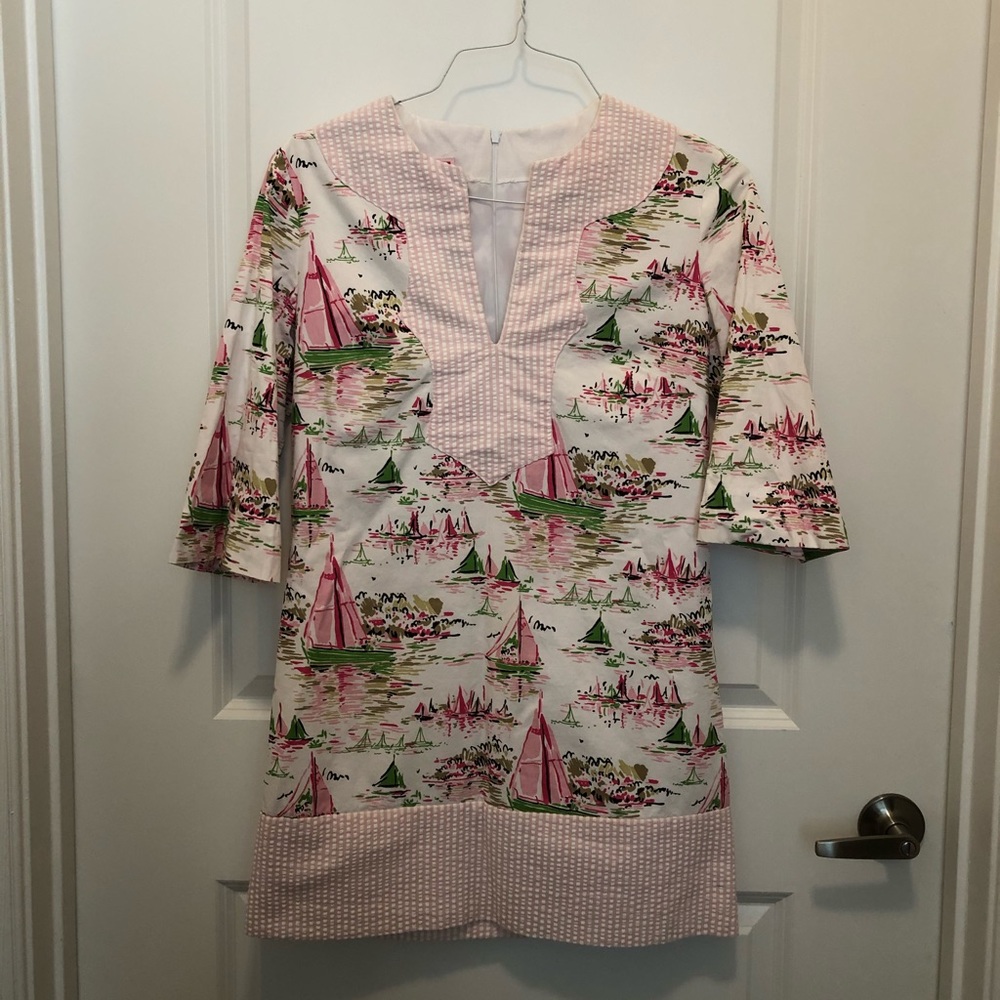 LaRoque Original Sailboat/Seersucker Dress